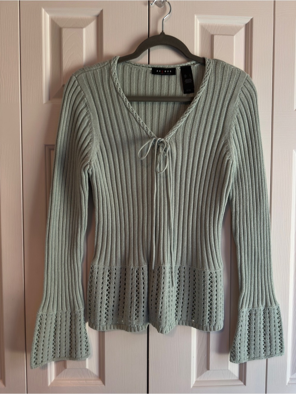 Women's Sage Green Ribbed 100% Cotton Sweater
Sz Large